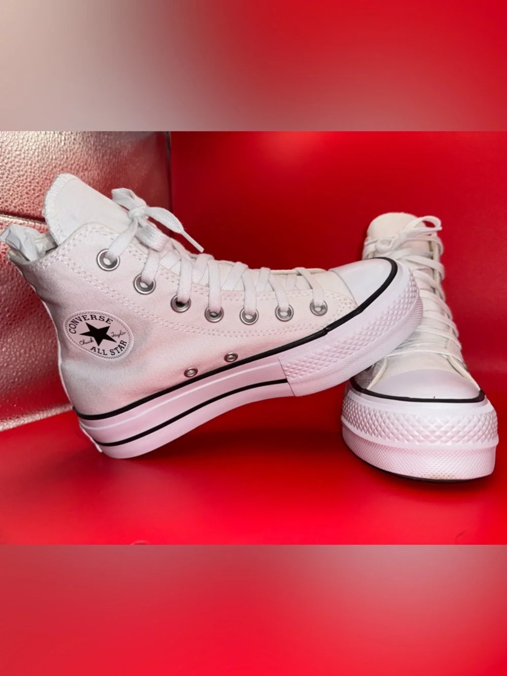 Converse Platform High Tops White Move Sneakers Women’s 5 Worn Once - Picture 4 of 16